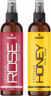 Oilanic Premium Rose & Honey Face Toner For Men & Women Combo Pack of 2 Bottles of 100 ml (200 ml )